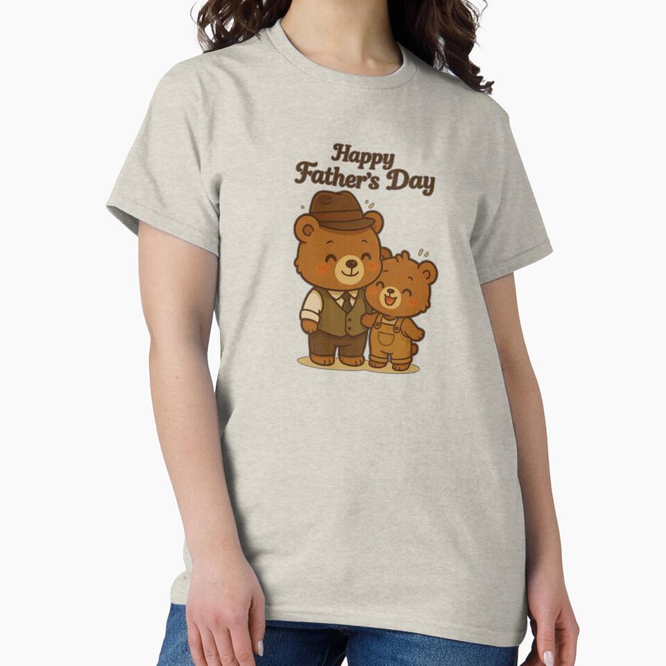 Cute Chibi Bear Father's Day Sticker | Vintage Style by Nuist25 T-Shirts, Hoodie, Sweatshirt | BlankRebels.com (Image 2)