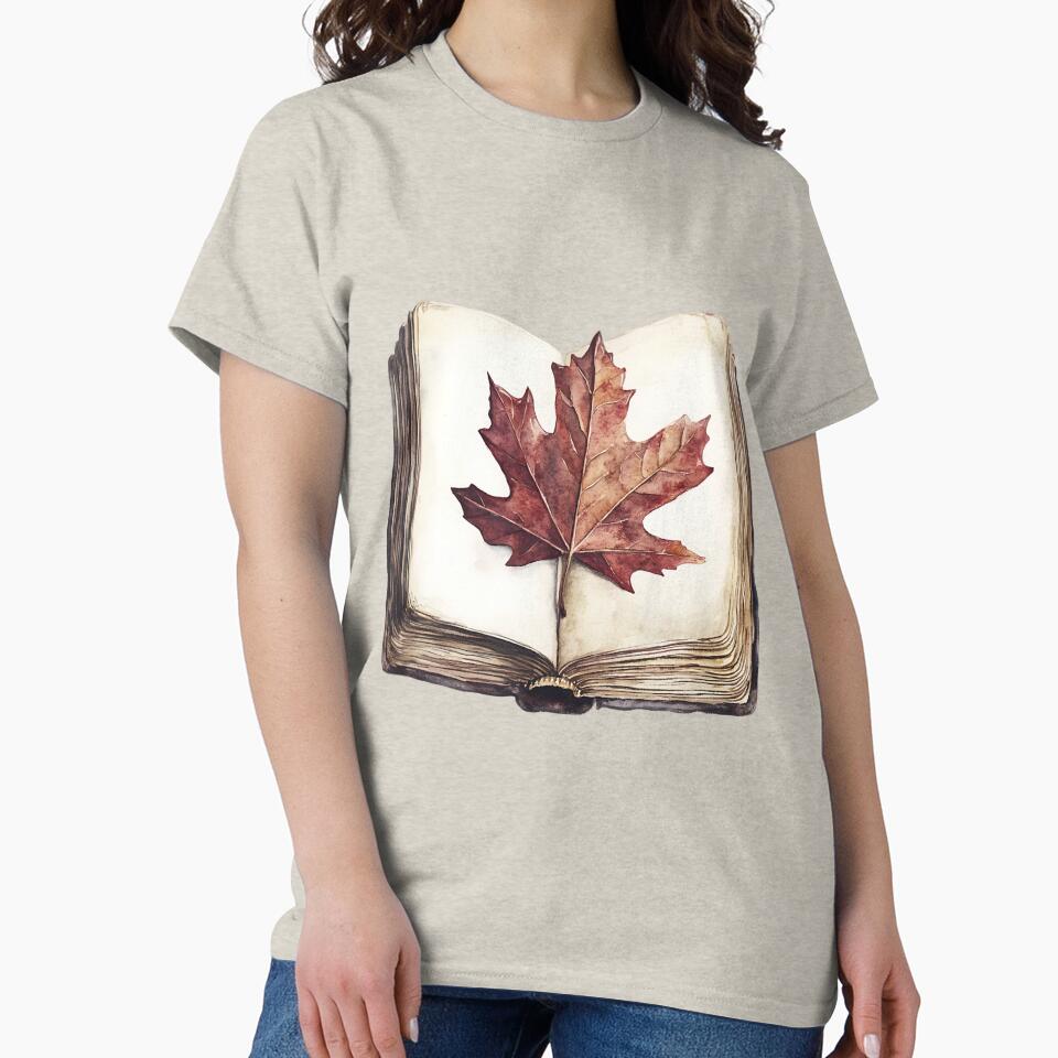 Dark Academia Book with Pressed Leaf by bapupa T-Shirts, Hoodie, Sweatshirt | BlankRebels.com (Image 2)
