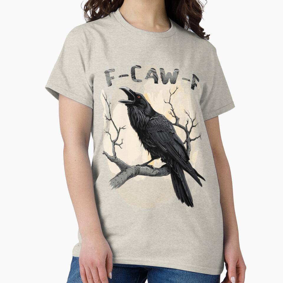 F-Caw-F Funny Raven Pun – Gothic Crow Humor by Aredbox T-Shirts, Hoodie, Sweatshirt | BlankRebels.com (Image 2)