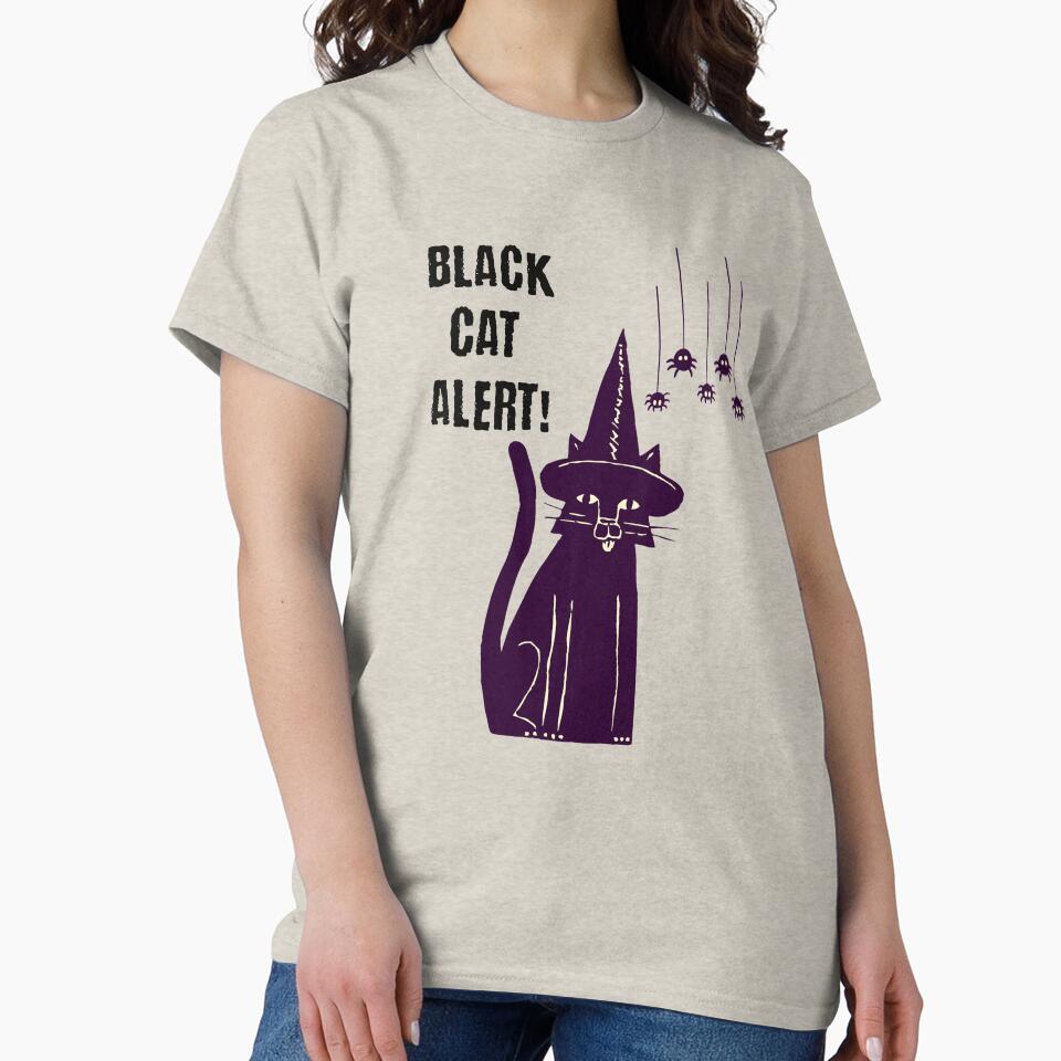 BLACK CAT ALERT! HALLOWEEN SHIRT and DESIGN by UrbanMotherload
