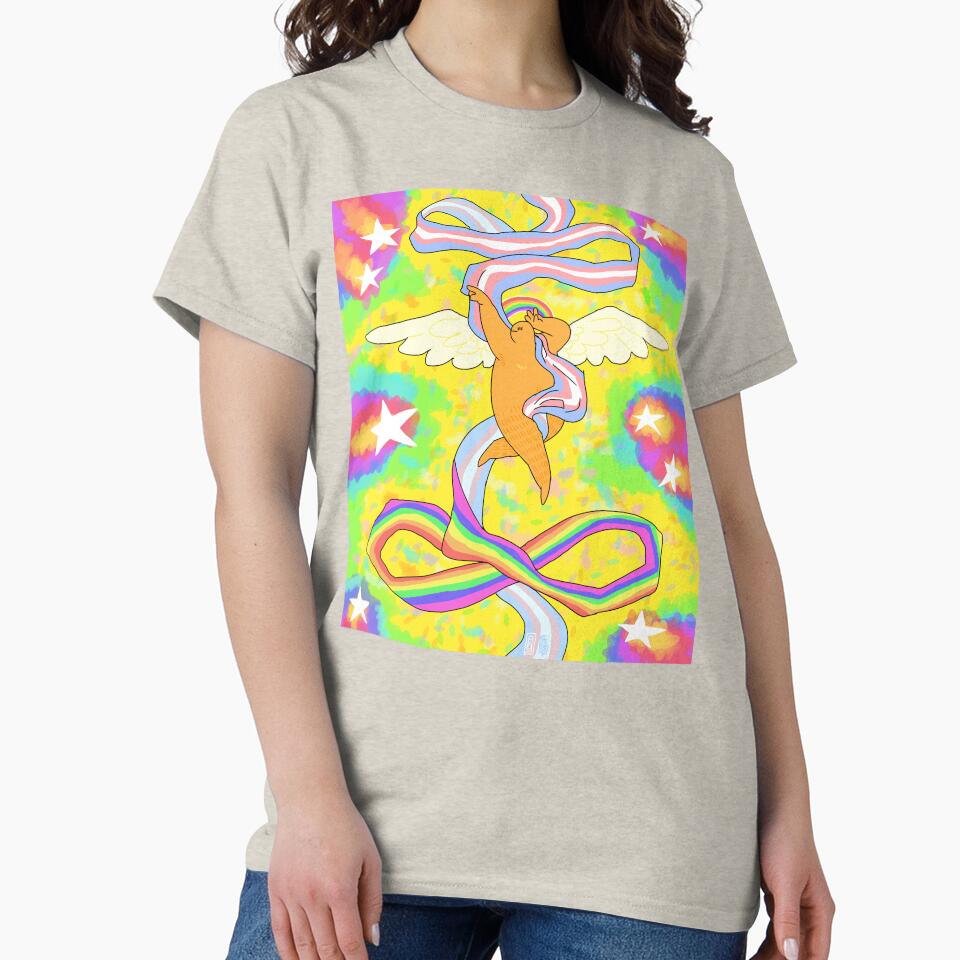 Pride Ribbon Angel (Star Version) by gm-w T-Shirts, Hoodie, Sweatshirt | BlankRebels.com (Image 2)