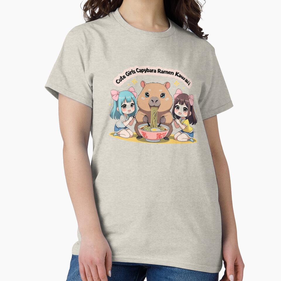Kawaii Capybara Ramen with Cute Girls – Japanese Aesthetic Art Print,Cute Girls Capybara Ramen Kawaii –... (Image 2)