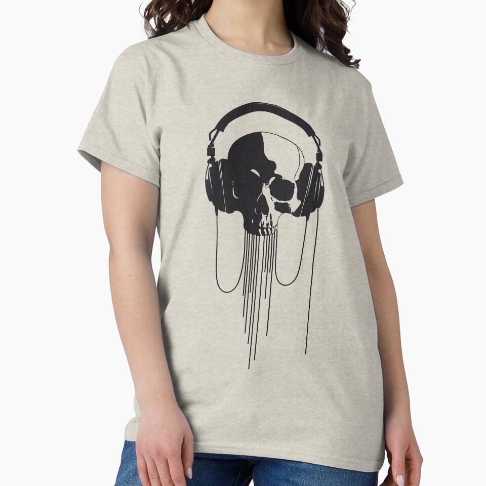 Dripping Skull Headphones – Dark Music Graphic by PixelQ T-Shirts, Hoodie, Sweatshirt | BlankRebels.com (Image 2)