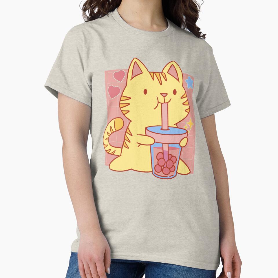 Boba Tea Cat by machmigo T-Shirts, Hoodie, Sweatshirt | BlankRebels.com (Image 2)