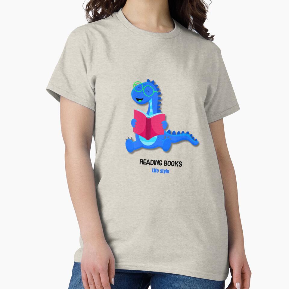 Dinosaur is reading books &it is his life style. by Humanity brush T-Shirts, Hoodie, Sweatshirt | BlankRebels.com (Image 2)