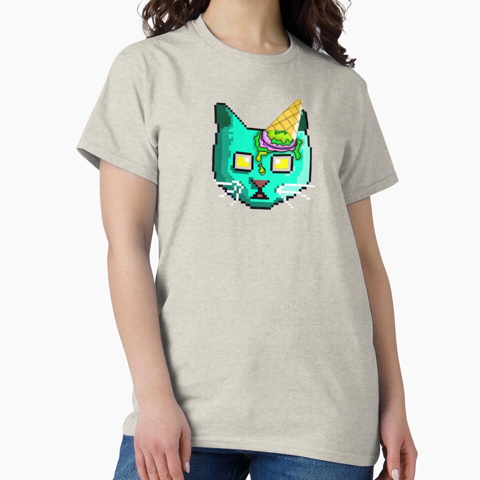 pixel cat with ice cream on the head by Sweet Bee's T-Shirts, Hoodie, Sweatshirt | BlankRebels.com (Image 2)