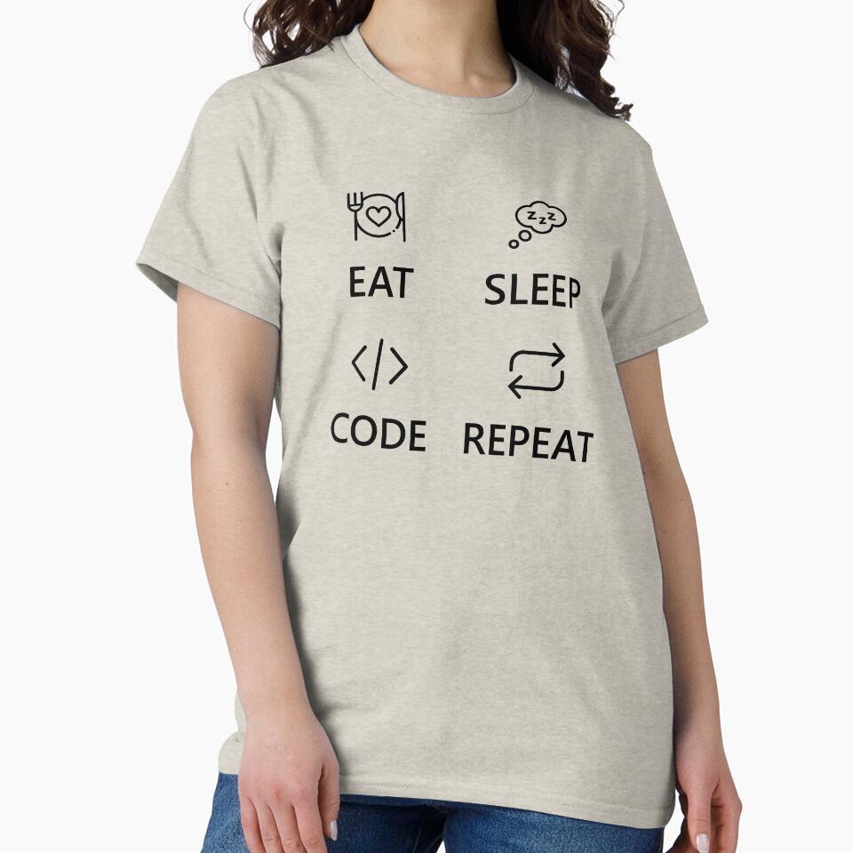 Eat Sleep Code Repeat Funny And Cute Developer Coder Programmer Life Cycle Routine by AJAD212 T-Shirts, Hoodie,... (Image 2)