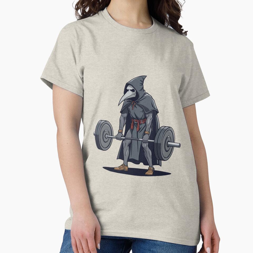 Plague Doctor Deadlift Gym Gothic Funny Workout Sticker by LintonGriffin T-Shirts, Hoodie, Sweatshirt (Image 2)