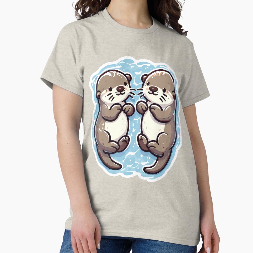 Kawaii Otter couple by PrintSoulDesign T-Shirts, Hoodie, Sweatshirt | BlankRebels.com (Image 2)