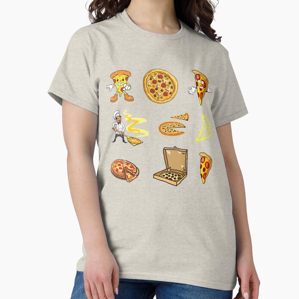 Pizza Sticker Pack 9 Cute Funny Random Designs by CBCreations73 T-Shirts, Hoodie, Sweatshirt | BlankRebels.com (Image 2)