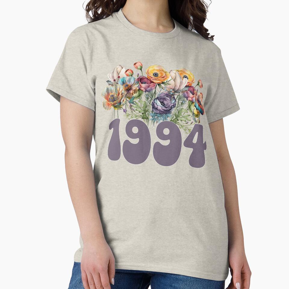 Turning 30 90s baby1994 vintage aesthetic bohemian floral by CORINNE W T-Shirts, Hoodie, Sweatshirt (Image 2)