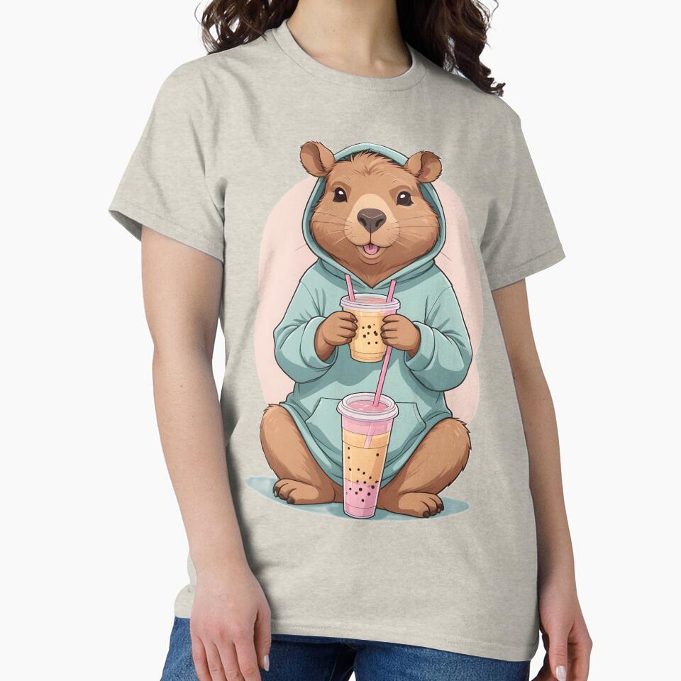 Bubble Tea Capybara – Kawaii Chill T-Shirts, Hoodie, Sweatshirt