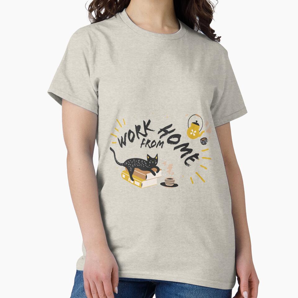WORK FROM HOME CAT by Delicious Design ⭐⭐⭐⭐⭐ T-Shirts, Hoodie, Sweatshirt | BlankRebels.com (Image 2)