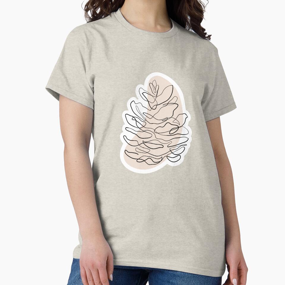 Pine cone - Minimal line art by InspiRin T-Shirts, Hoodie, Sweatshirt | BlankRebels.com (Image 2)