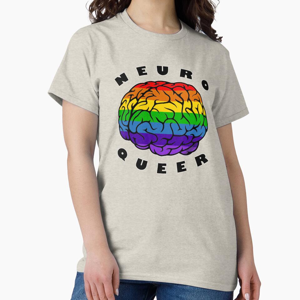 Neuroqueer Brain - Rainbow by AutisticBanshee T-Shirts, Hoodie, Sweatshirt | BlankRebels.com (Image 2)