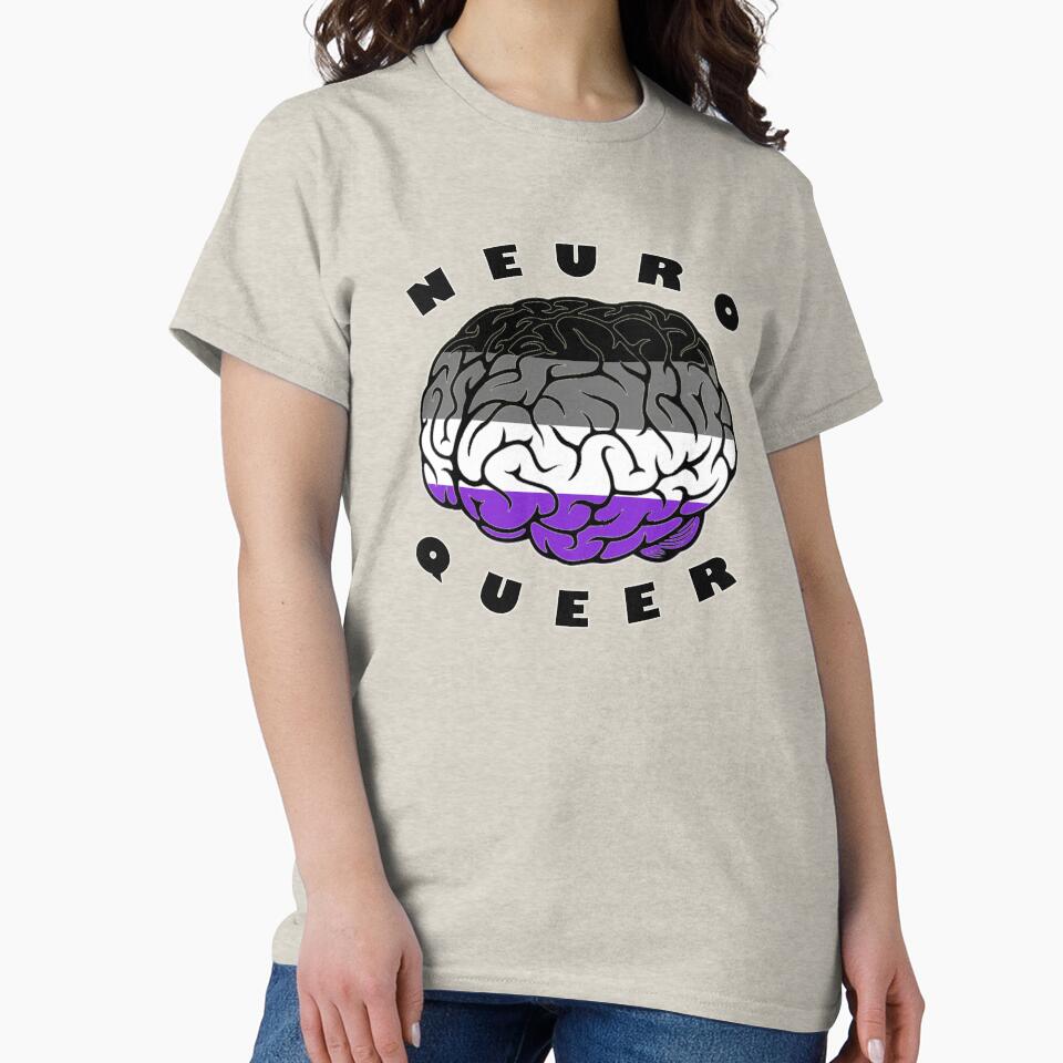 Neuroqueer Brain - Asexual Colors by AutisticBanshee T-Shirts, Hoodie, Sweatshirt | BlankRebels.com (Image 2)