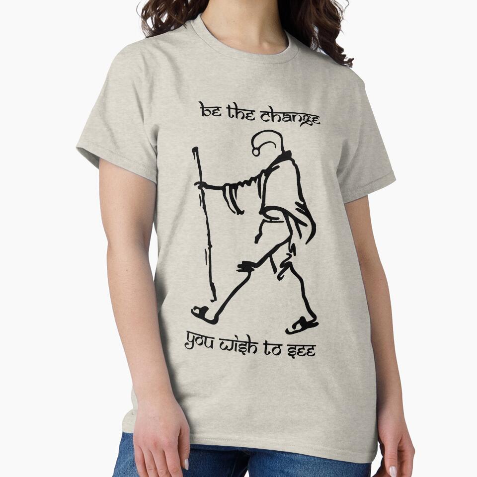 Gandhi Quote – Be the change you want to see by alltheprints T-Shirts, Hoodie, Sweatshirt | BlankRebels.com (Image 2)