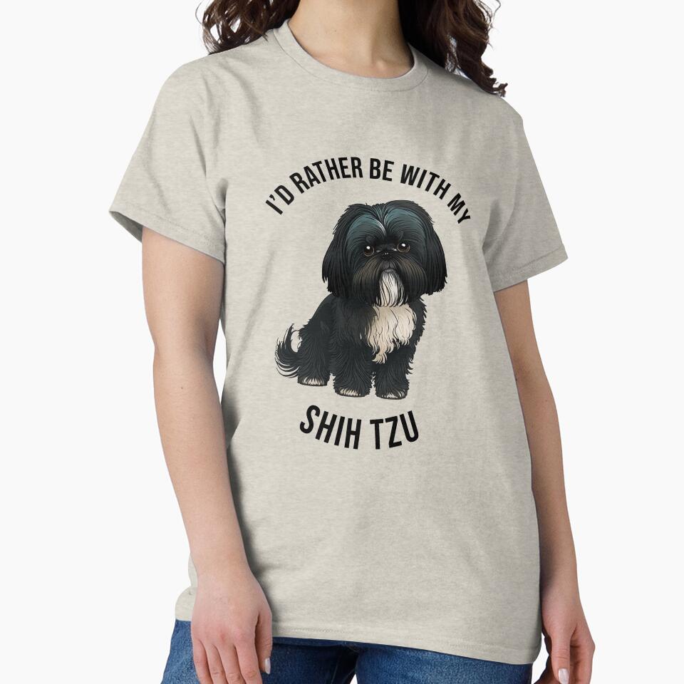 I'd rather be with my Shih Tzu by pxdg T-Shirts, Hoodie, Sweatshirt | BlankRebels.com (Image 2)