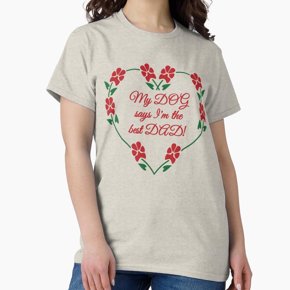 Best Dog Dad red pawprint flowers by SpiralMirage T-Shirts, Hoodie, Sweatshirt | BlankRebels.com (Image 2)