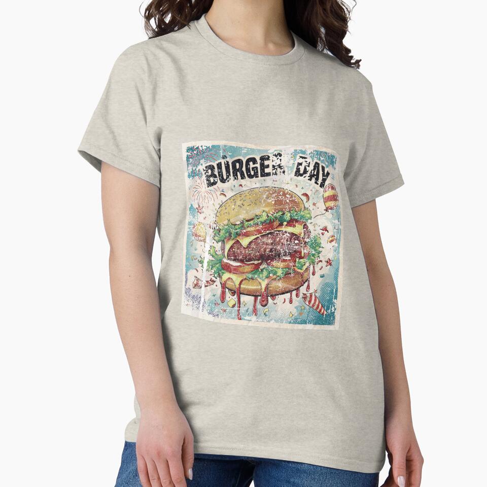 special burger day art with cartoon effects and classic vibe by BKSARYLIFE T-Shirts, Hoodie, Sweatshirt (Image 2)