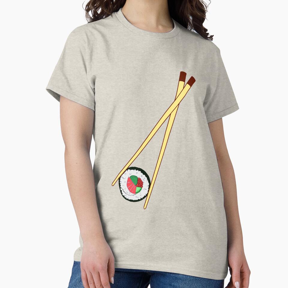 Chopsticks With Sushi Roll by Pob Hosking T-Shirts, Hoodie, Sweatshirt | BlankRebels.com (Image 2)