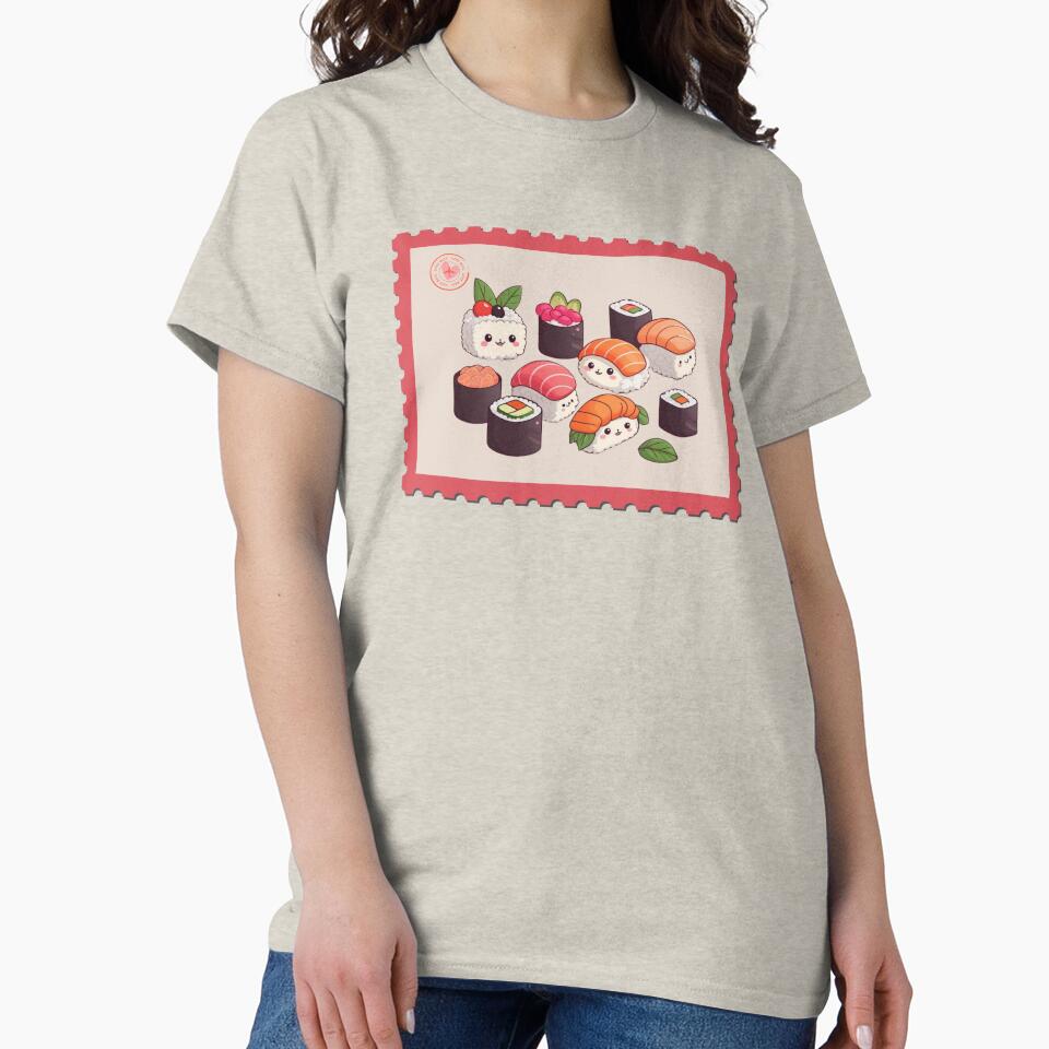 adorable sushi inside a stamp by kawaiiii2 T-Shirts, Hoodie, Sweatshirt | BlankRebels.com (Image 2)