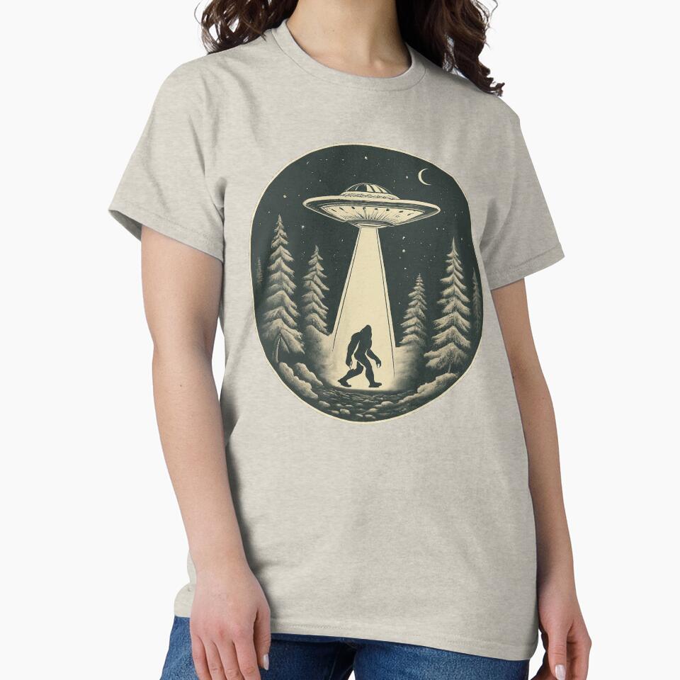 Vintage Bigfoot UFO Abduction by WolfeTEES T-Shirts, Hoodie, Sweatshirt | BlankRebels.com (Image 2)