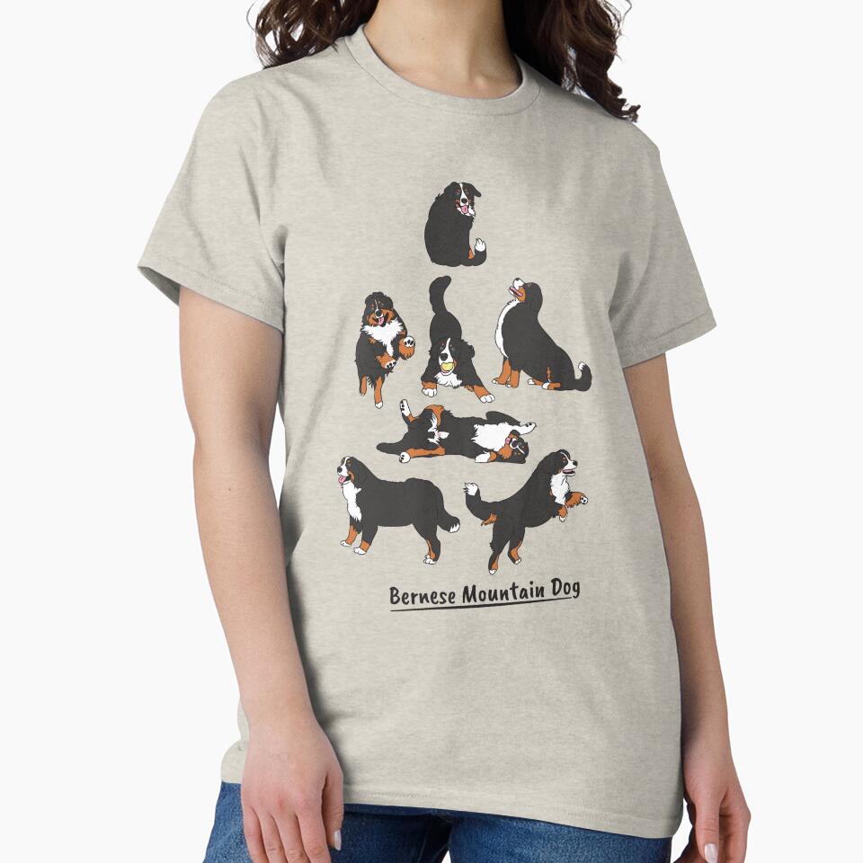 Playing Bernese Mountain Dog - Blue Background by Lulupainting T-Shirts, Hoodie, Sweatshirt | BlankRebels.com (Image 2)