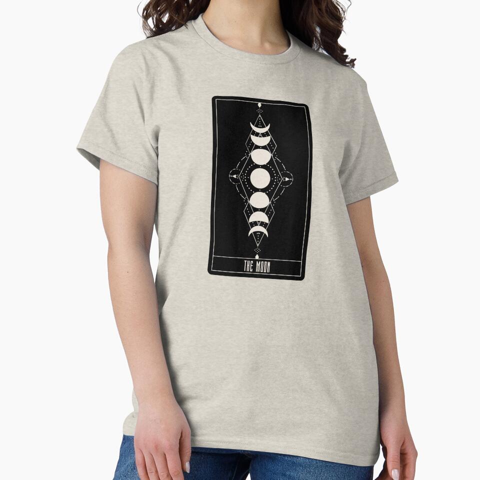 The Moon Tarot Card – Lunar Phases & Sacred Geometry Design by tiigerdad T-Shirts, Hoodie, Sweatshirt (Image 2)