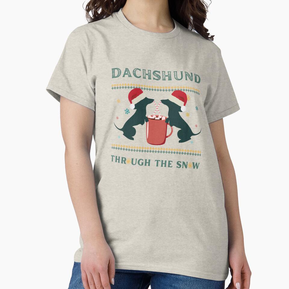 Retro Vintage Christmas Dachshund by DonateWord T-Shirts, Hoodie, Sweatshirt | BlankRebels.com (Image 2)
