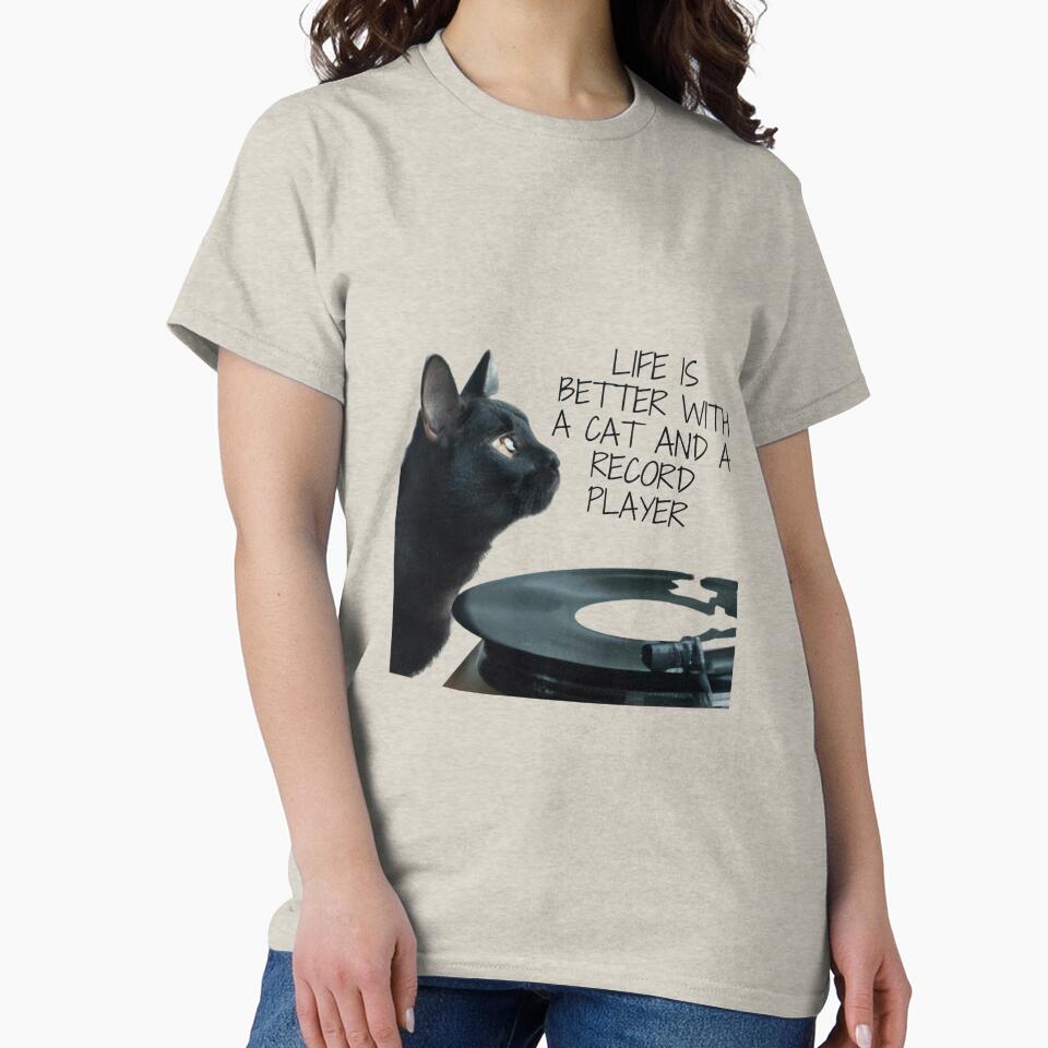 Cat and Record Player by Juanc4 T-Shirts, Hoodie, Sweatshirt | BlankRebels.com (Image 2)