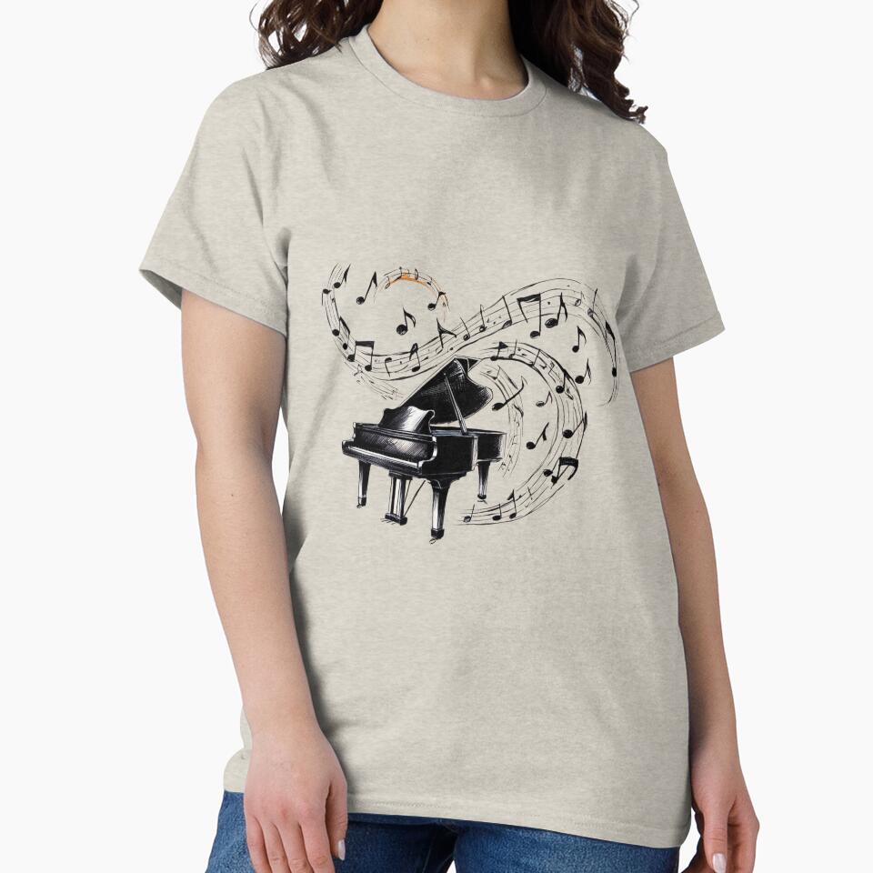 Retro Synthwave Piano Illustration for Music Lovers by WearMyMood T-Shirts, Hoodie, Sweatshirt | BlankRebels.com (Image 2)