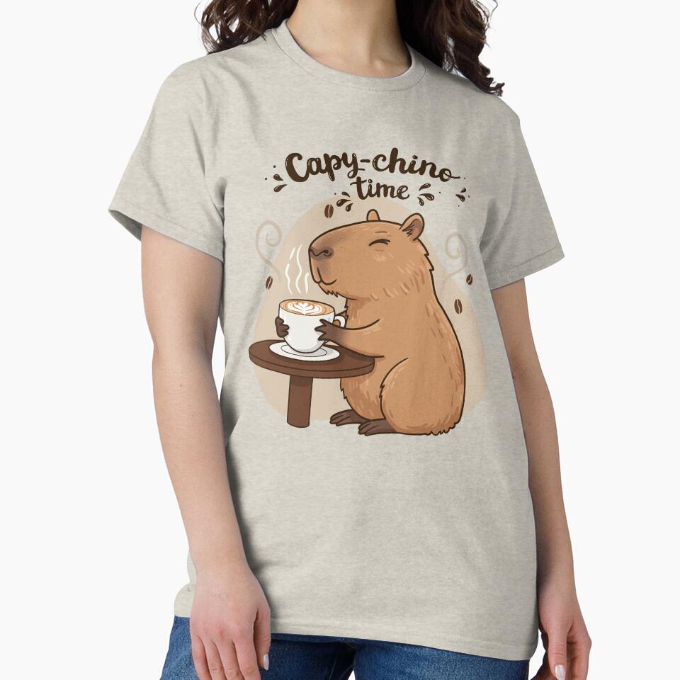Capybara Cappuccino Cute Coffee Art T-Shirts, Hoodie, Sweatshirt