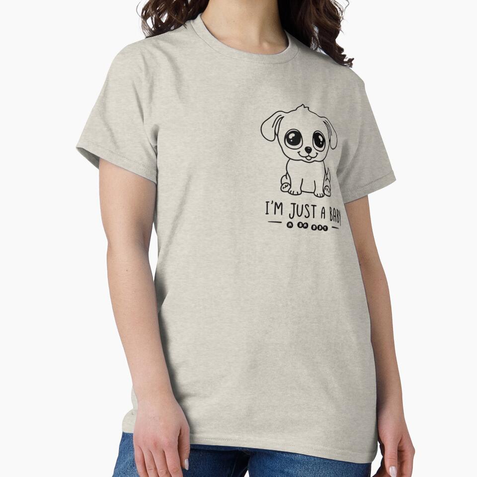 I'm Just Baby - Cute Minimalist Puppy Line Art | Aesthetic Dog Lover T-Shirt & Sweatshirt | Cozy Pet-Themed... (Image 2)