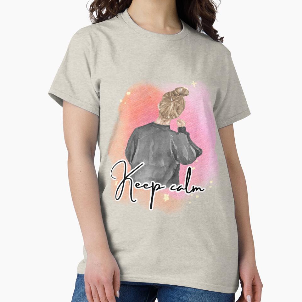 Keep Calm Girl Silhouette illustration – Modern & Minimalist Hoodie, T-Shirt & Print Design by omnia designs... (Image 2)