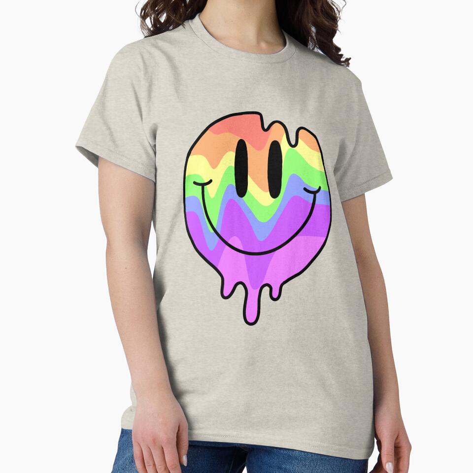 Rainbow melting smiley face by Ironic-luna T-Shirts, Hoodie, Sweatshirt | BlankRebels.com (Image 2)
