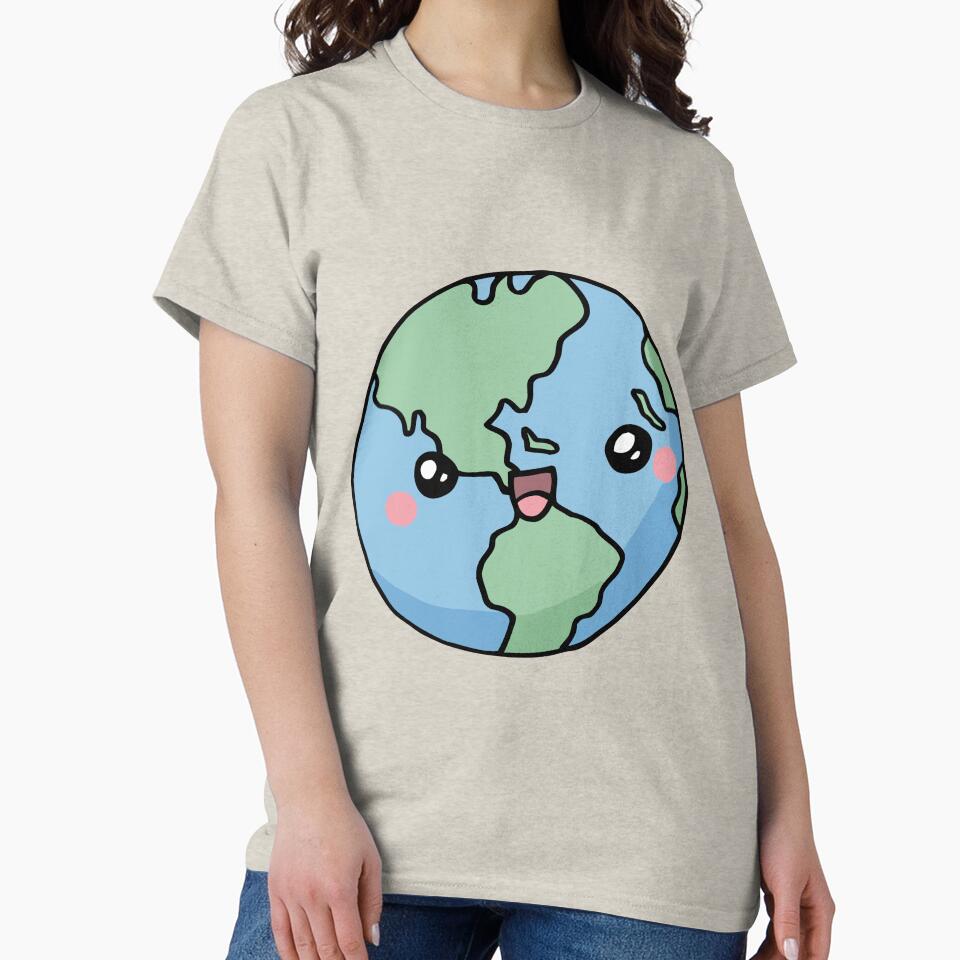 Kawaii Earth Planet by MarRodG T-Shirts, Hoodie, Sweatshirt | BlankRebels.com (Image 2)
