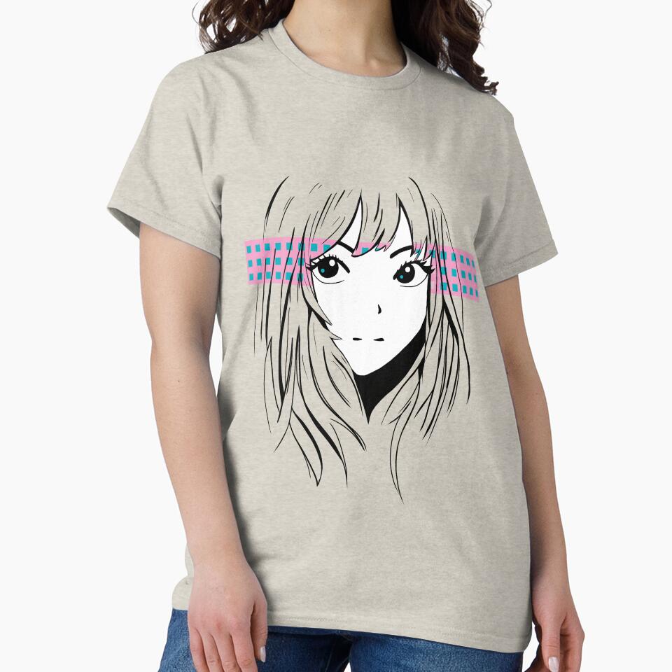 Anime girl vaporwave by Fran Fryberg T-Shirts, Hoodie, Sweatshirt | BlankRebels.com (Image 2)