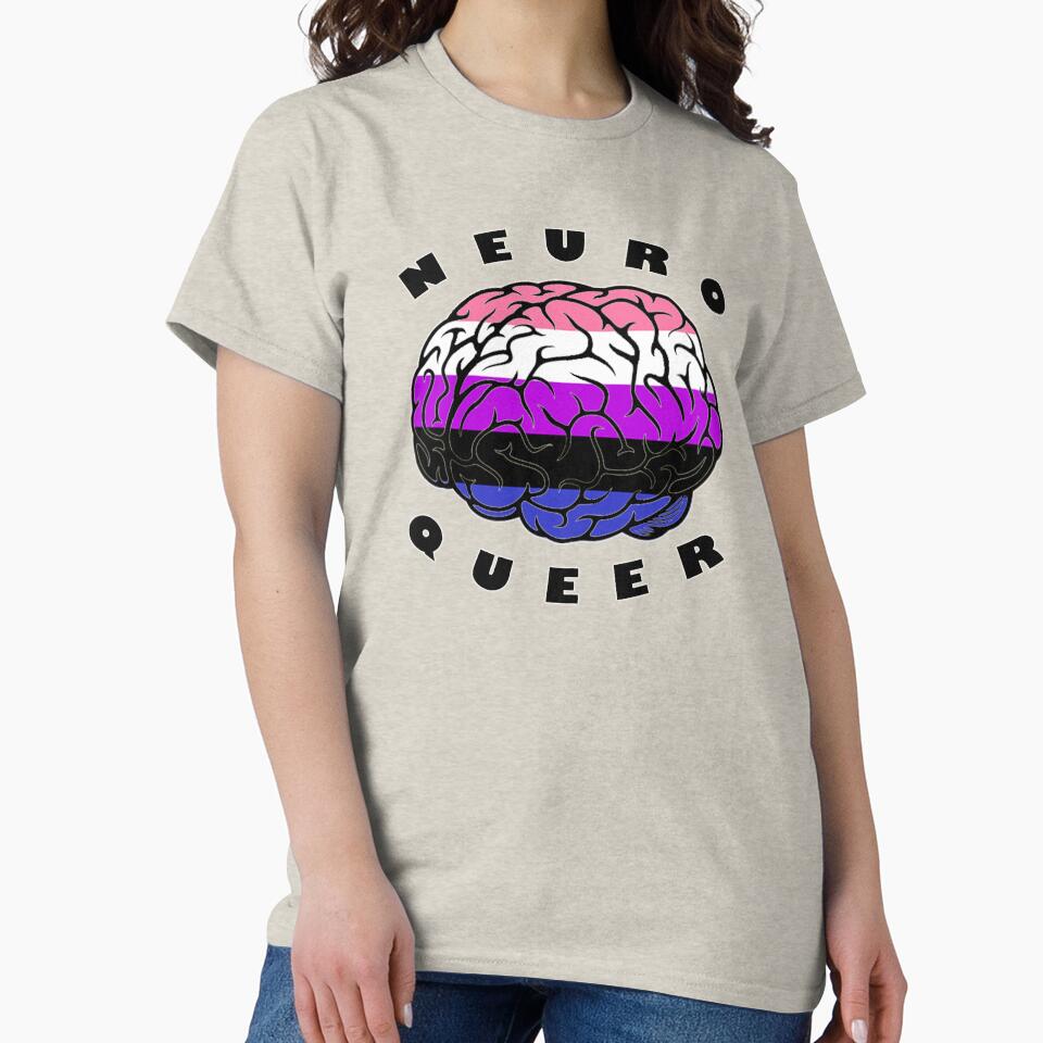 Neuroqueer Brain - Genderfluid Colors by AutisticBanshee T-Shirts, Hoodie, Sweatshirt | BlankRebels.com (Image 2)