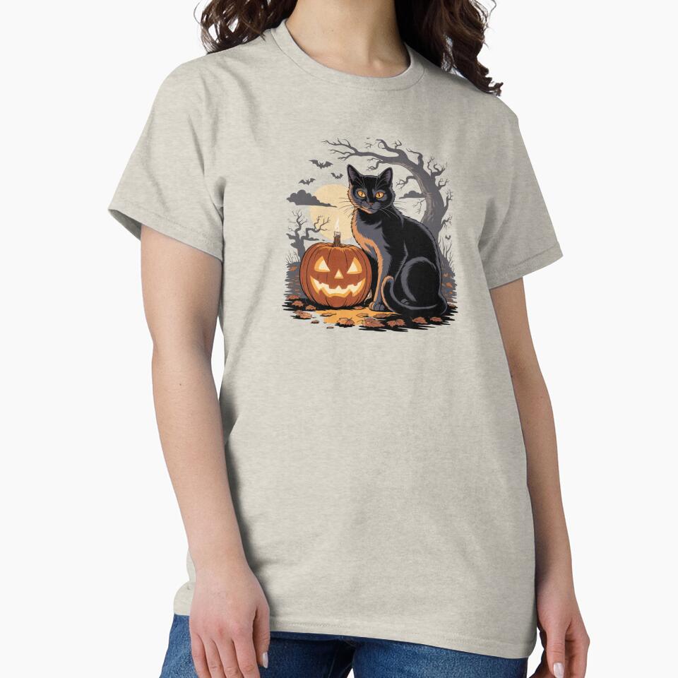 Halloween Black Cat and Pumpkin Night by Qwibbo T-Shirts, Hoodie, Sweatshirt | BlankRebels.com (Image 2)