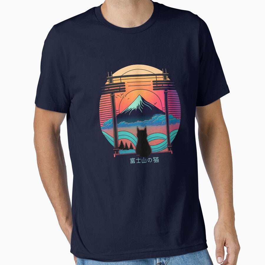 Cat in Mt Fuji by TheSamuraiCat T-Shirts, Hoodie, Sweatshirt | BlankRebels.com (Image 1)