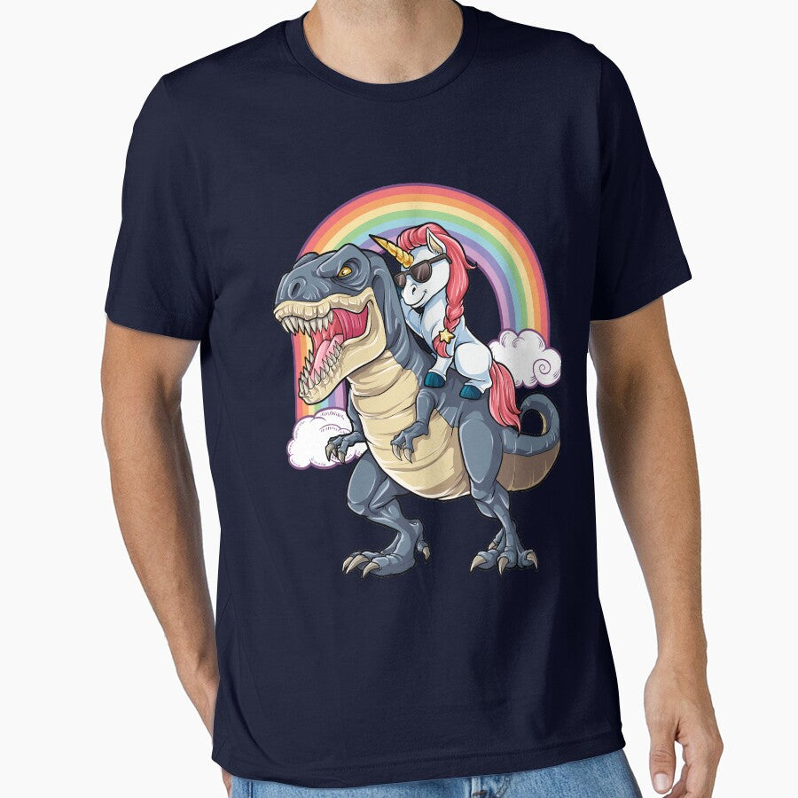 Unicorn Riding Dinosaur T Rex Funny Unicorns Party Rainbow Squad T-Shirts, Hoodie, Sweatshirt