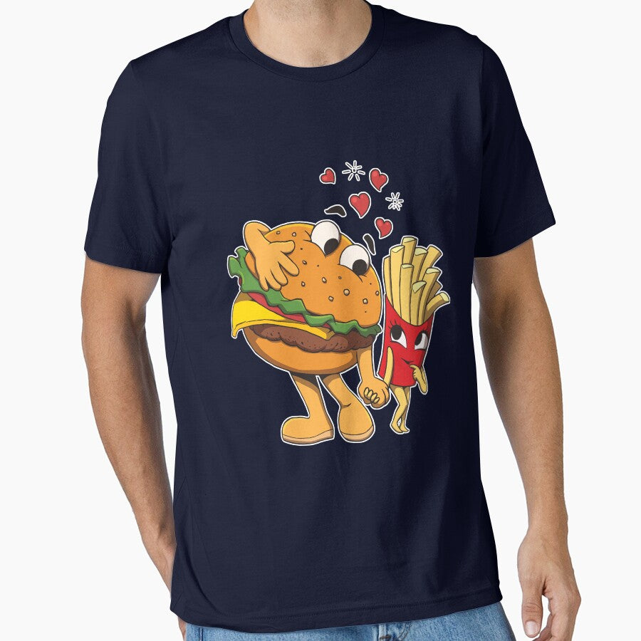 Love Between Burger And Fries by Maka4 T-Shirts, Hoodie, Sweatshirt | BlankRebels.com (Image 1)