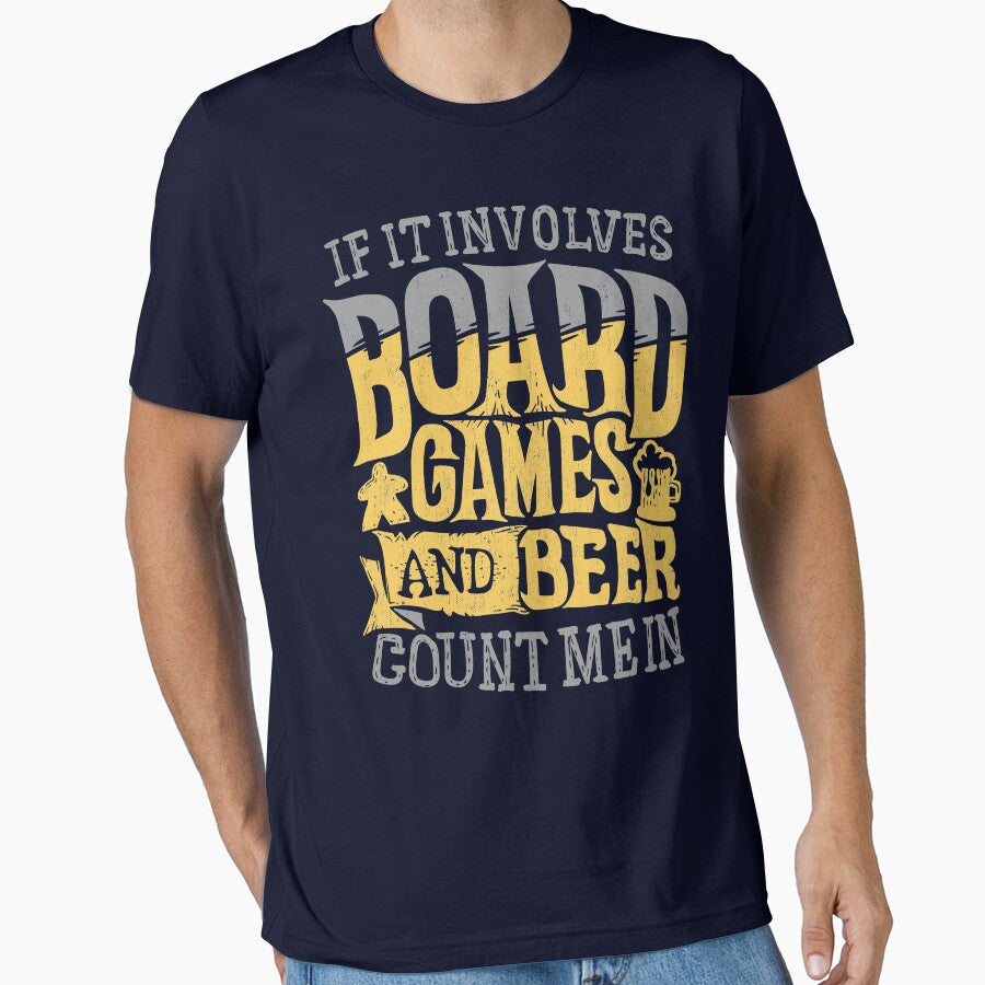 If It Involves Board Games And Beer Count Me In (dark) by RoleplayRealm T-Shirts, Hoodie, Sweatshirt (Image 1)