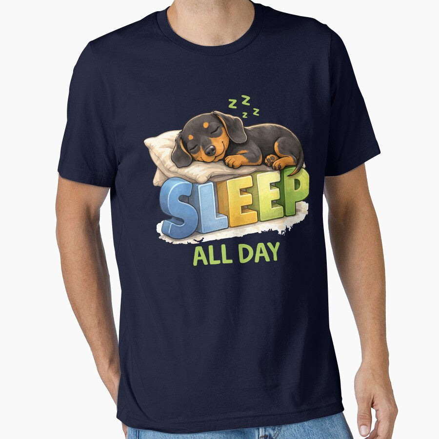 Sleep All Day Dachshund Funny Gifts by OneMoments T-Shirts, Hoodie, Sweatshirt | BlankRebels.com (Image 1)