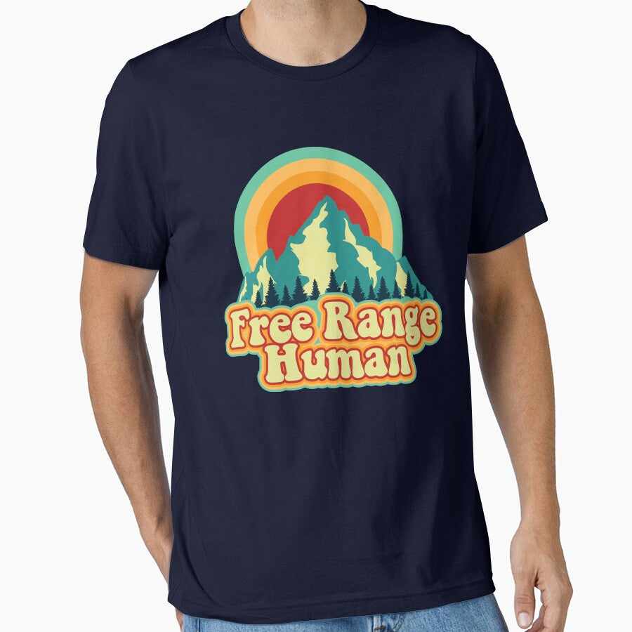 Free Range Human Outdoors Hiking Funny Men's Camping Gear by DynamicDesign T-Shirts, Hoodie, Sweatshirt (Image 1)