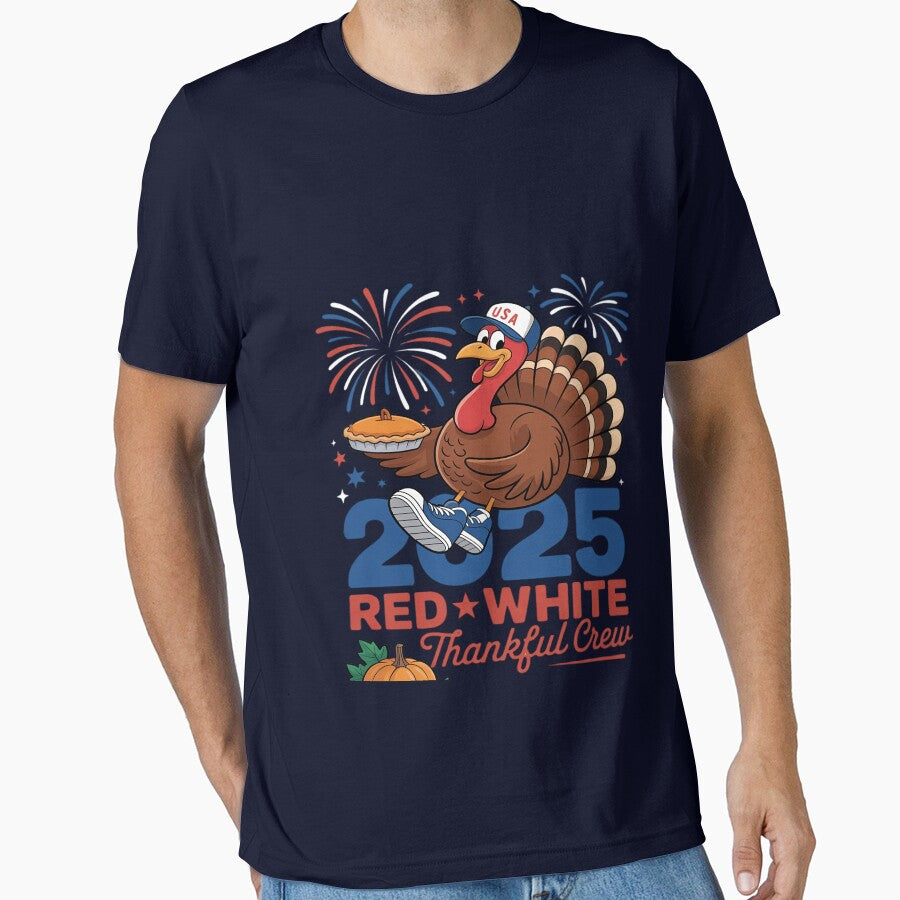 White and Thankful Crew Funny Family Thanksgiving 2025 by Rackaam T-Shirts, Hoodie, Sweatshirt | BlankRebels.com (Image 1)