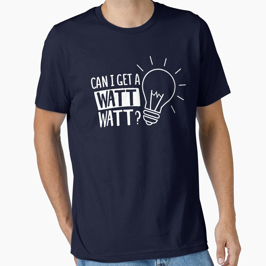 Can I Get A Watt Watt Funny Electrical Engineer Bella + Canvas 3001 Unisex Short Sleeve Jersey T-Shirt with... (Image 1)