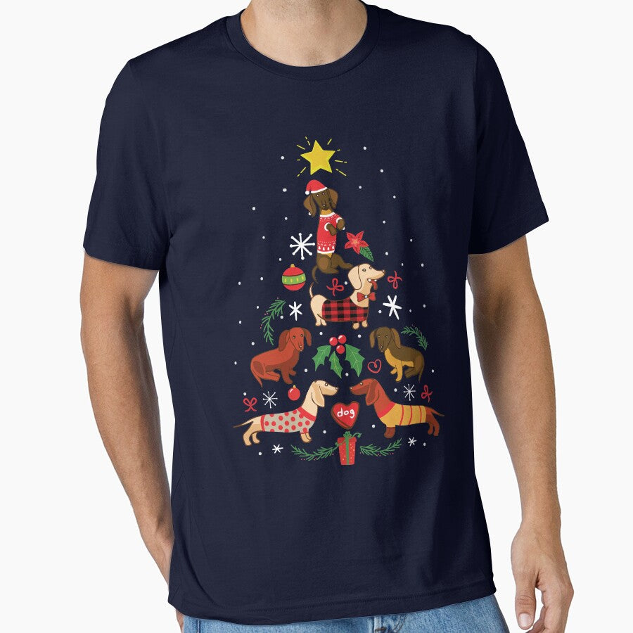 Funny Dachshund Christmas Tree Shirt Ornament Decor Gift by rafaeltto Hoodie, Sweatshirt | BlankRebels.com (Image 1)