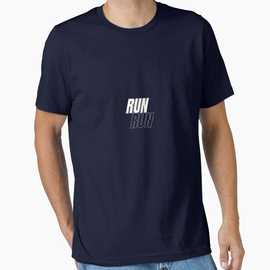 RUN RUN Minimal Typography T-Shirt by GozdeSoftChaos Hoodie, Sweatshirt | BlankRebels.com (Image 1)